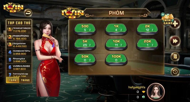 Giới thiệu game bài Phỏm Iwin 